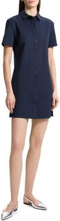 Theory Short Sleeve Piqu&eacute; Shirtdress in Nocturne Navy at Nordstrom Rack, Size Petite
