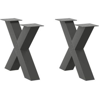 vidaXL Vidaxl - Patas Para Mesa De Centro En Forma De X (2 Unidades), Antracita, 50 X (42-43) Cm, Acero