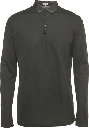 Lanvin Polo in piqu&eacute; a maniche lunghe - Nero