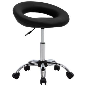 vidaXL Silla De Comedor Giratoria Cuero Sint&eacute;tico Negro Vidaxl
