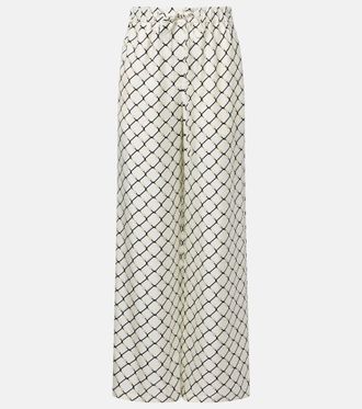 Gucci Pantaloni Horsebit in twill di seta