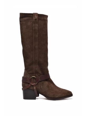 Janet & Janet Brown Suede Buckle Boots