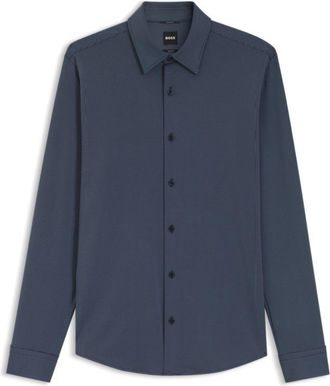 BOSS Patterned slim-fit shirt in performance-stretch jersey