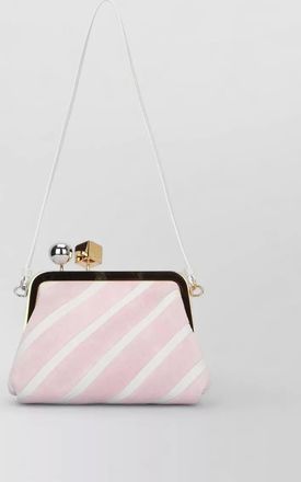 Jacquemus berlingot clutch striped pattern metal frame top handle