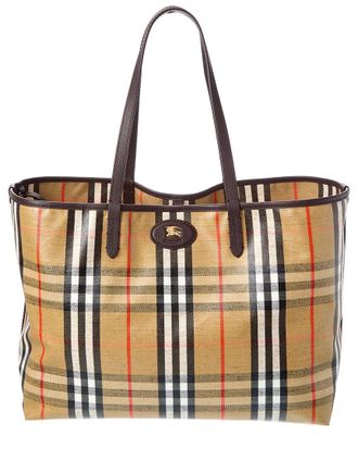Burberry Highlands Medium Coated Canvas Tote