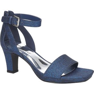Easy Street Ro Ankle Strap Sandal in Navy Glitter at Nordstrom, Size 5.5
