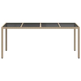 Berkfield Home Modern Garden Dining Table Beige 190x90x75 cm Poly Rattan | Size: 190 x 90 x 75 cm