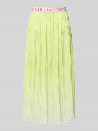 Marc Cain Midirock in Crinkle-Optik mit elastischem Bund in Neon Gelb, Gr&ouml;&szlig;e 34