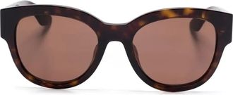 Alexander McQueen Eyewear Zonnebril met rond montuur - Bruin