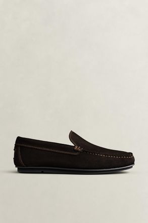 GANT Men Wilmon Suede Loafers (41) DARK BROWN