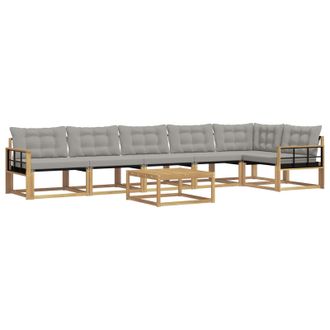 vidaXL Conjunto De Sof&aacute;s De Exterior 7 Pcs Blanco Y Gris Claro Vidaxl