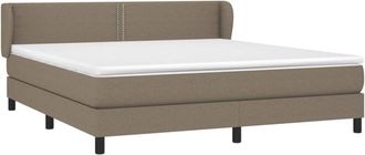 vidaXL Vidaxl - Cama Box Spring Con Colch&oacute;n Tela Gris Taupe 180x200 Cm