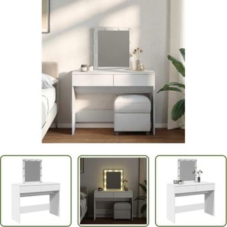 vidaXL Specchio da trucco - Toeletta con LED Bianco 100x40x130 cm