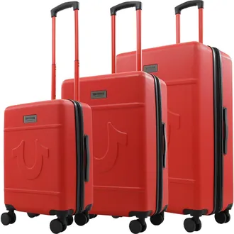 True Religion Molded U 3-Piece Hardside Spinner Luggage Set 22, 26.5 & 30.5 Expandable Suitcases in Red at Nordstrom