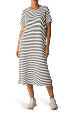 Eileen Fisher Stripe T-Shirt Midi Dress in Olive at Nordstrom, Size Xx-Small