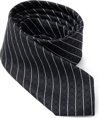 Dolce & Gabbana Gestreept Stropdas - Heren - Stropdassen - Zwart - ONE Size - Accessoires