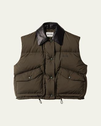 Miu Miu Leather Collar Padded Vest