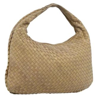 Bottega Veneta Pre-owned Vintage Schoudertas - Dames - Pre-owned - Beige - Maat: ONE Size Leer
