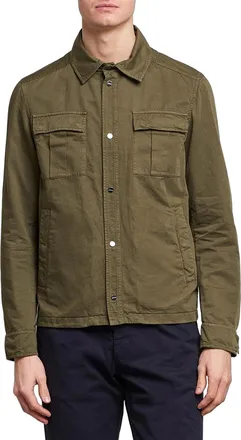 Herno Cotton-Linen Overshirt Jacket - Green