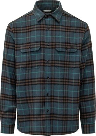 Burberry Gekreepte blouse met lange mouwen - Heren - Casual Overhemden - Blauw - M - Overhemden