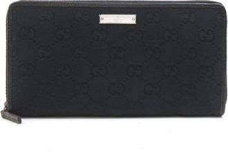 Gucci Black Gg Canvas Long Wallet (Bi-Fold) (Pre-Owned)
