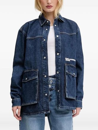 Karl Lagerfeld pocket-detail denim shirt - Blue