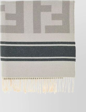 Fendi embroidered cotton blend beach towel