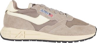 Autry Brown Reelwind Low Side-Logo Suede Sneakers