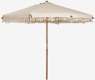 Sklum Sombrilla En Madera De Teca Y Algod&oacute;n Tongariki Sklum