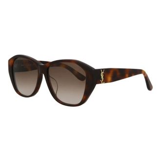 Saint Laurent Square Full Rim Havana Sunglasses - Brown