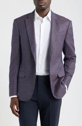 Emporio Armani Patterned Virgin Wool Sport Coat in Raspberry at Nordstrom, Size 56