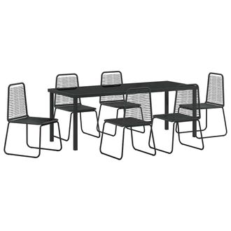 vidaXL Conjunto De Comedor De Jard&iacute;n 7 Pcs Negro Vidaxl
