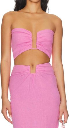 Natalie Rolt Lilo Crop Top In Candy Pink