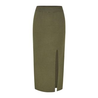 Gestuz Talligz Hw Long Skirt - female - Gestuz - Midi Skirts - Green - XS - Skirts