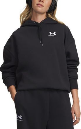 Under Armour Icon Fleece Hoodie in Black //White at Nordstrom, Size Xx-Large