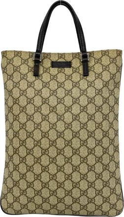Gucci Brown Leather Elastane Handbag Tote Bag (Pre-Owned)