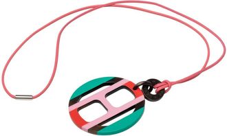 Herm&egrave;s Pre-owned Hermes Buffalo Horn H Equipe Pendant Necklace Ladies Y6A1O6OLPQLHPNP7