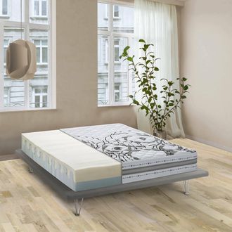 Talamo Italia Talamo Italia - Dmora - Colch&oacute;n Cuadrado Y Medio Dili, Colch&oacute;n Viscoel&aacute;stico Y Waterfoam, 100% Made In Italy, Anti&aacute;caros E Hipoalerg&eacute;nico, 120x190h22 