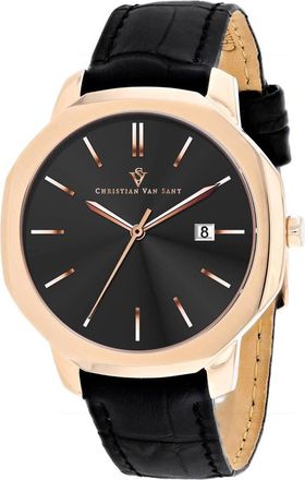Christian Van Sant Octavius Slim Quartz Black Dial Mens Watch CV0534