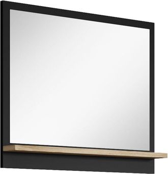 Badplaats Espejo de baño Adam 60 cm - Negro con Roble - Espejo de baño con