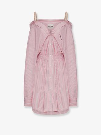 Miu Miu Striped cotton shirt dress - MIU MIU - gender_Woman