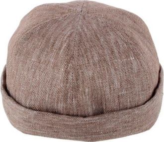 Wigens Mens Denim Linen Docker Cap in Brown at Nordstrom, Size X-Large