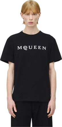 Alexander McQueen Zwart/Wit T-Shirt Qtadd 0520 - Heren - T-shirts - Zwart - S - Tops