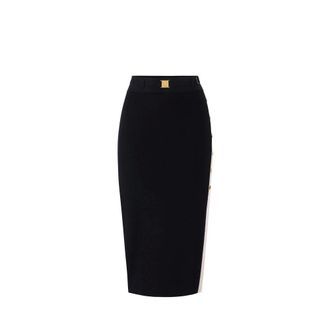 Elisabetta Franchi Dames, Rokken, Zwart, Maat: L Leer