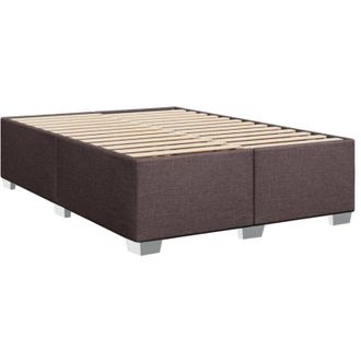 vidaXL Cama Sin Colch&oacute;n Tela Marr&oacute;n Oscuro 140x200 Cm Vidaxl