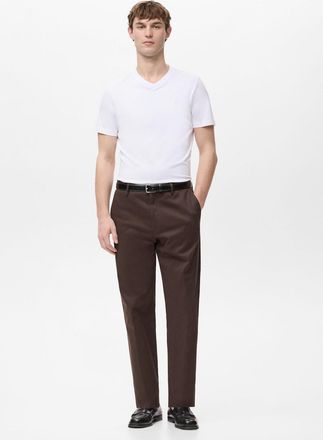 Mango Maglietta 100% cotone collo a V slim-fit bianco - Uomo - XXL - MANGO MAN