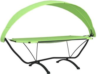 vidaXL Vidaxl - Tumbona De Jard&iacute;n Con Dosel De Acero Y Tela Oxford Verde