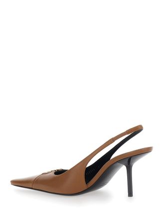Saint Laurent Womens Pumps Babylone Brown Leather Lamb