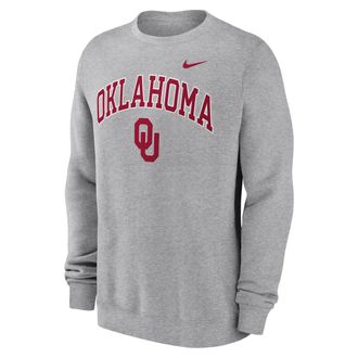 Nike Oklahoma Arch Nike Mens College Pullover Crew in Grey | NKPU06GOKN-Y48