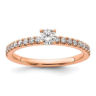 Diamond2Deal 14k Gold Lab Grown Diamond Engagement Ring 1/2Ct Clarity- VS Color- G-H
